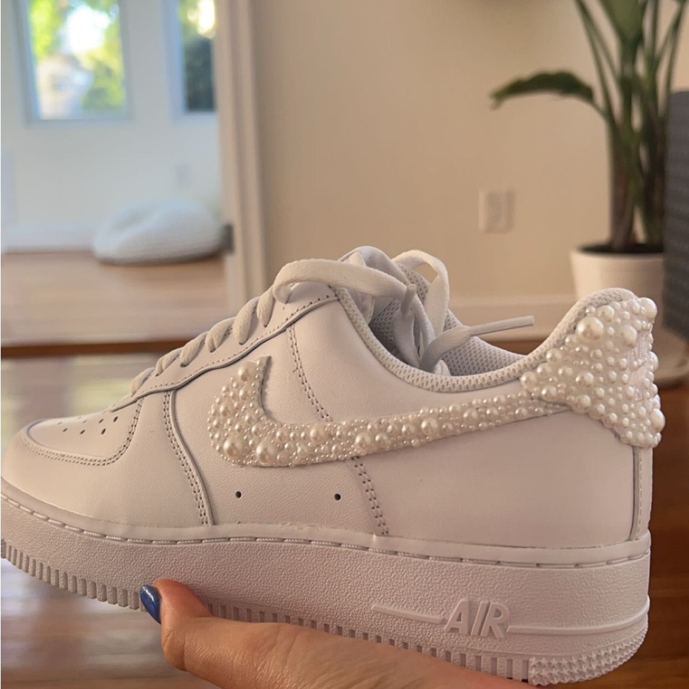 Nike Women's White Pearl custom Sneakers